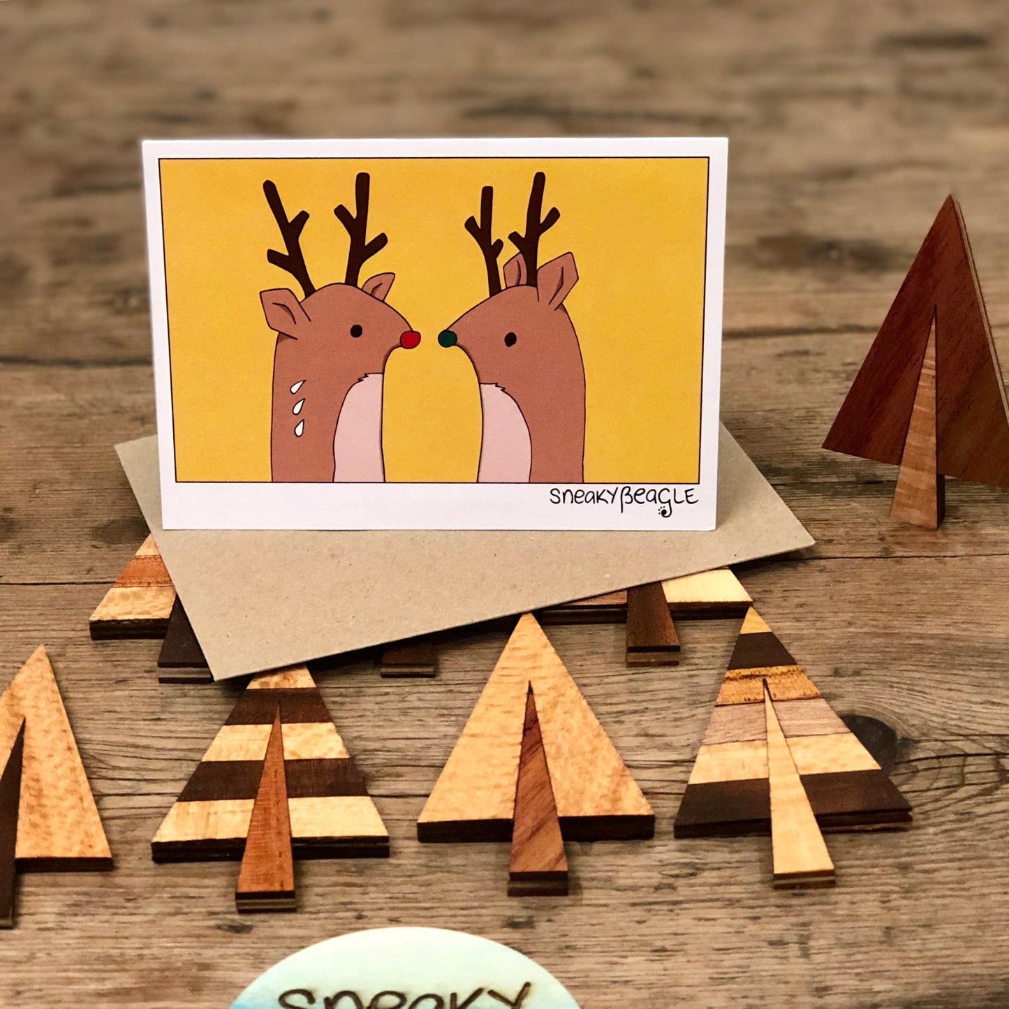 Reindeer Twins Eco-Friendly Christmas Card