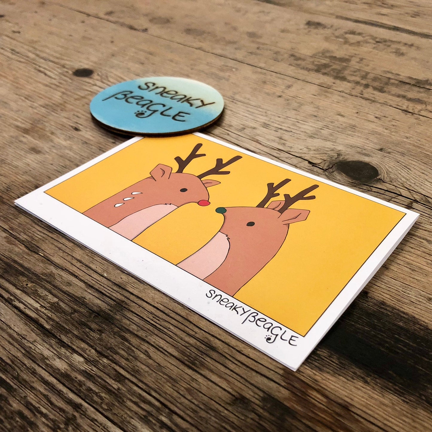 Reindeer Twins Eco-Friendly Christmas Card