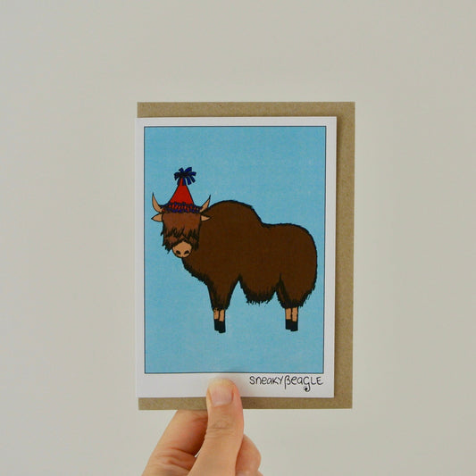 Murray the Party Yak Eco-Friendly Greeting Card