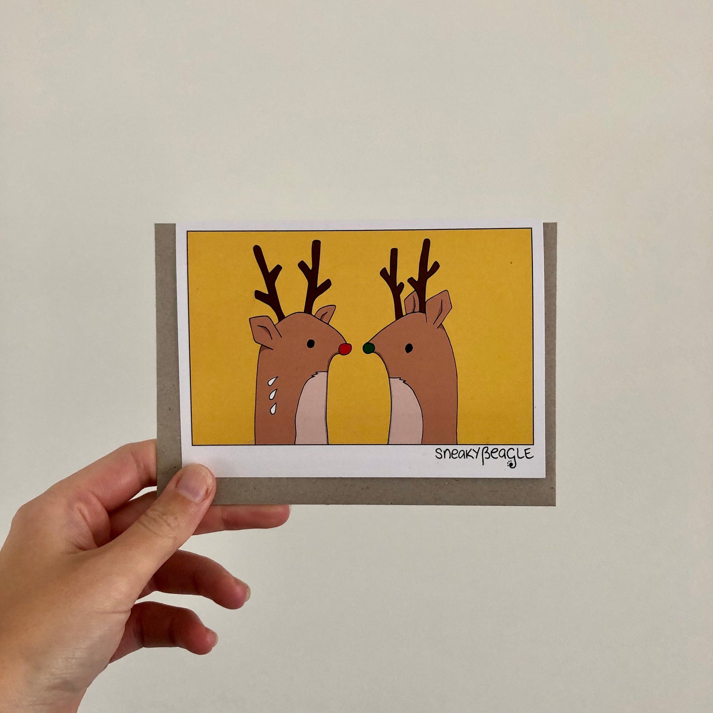 Reindeer Twins Eco-Friendly Christmas Card